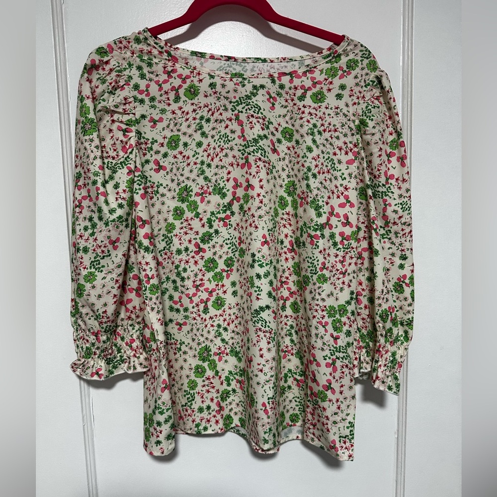 SHEIN Pink and White Top